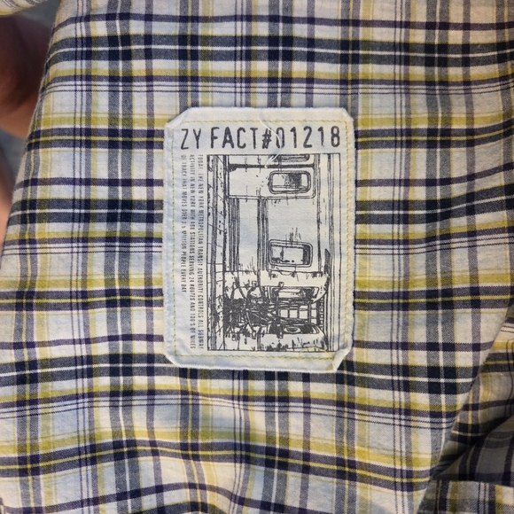 Zoo York Yellow and Black Casual Button Down Shirt Size Med - Picture 6 of 10